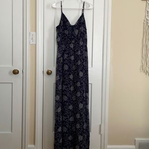 Navy print Express maxi dress with spaghetti strap